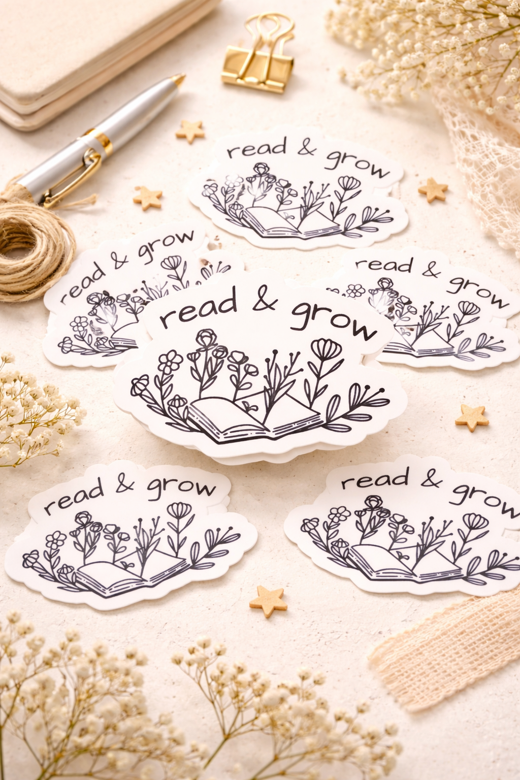 Sticker - read & grow