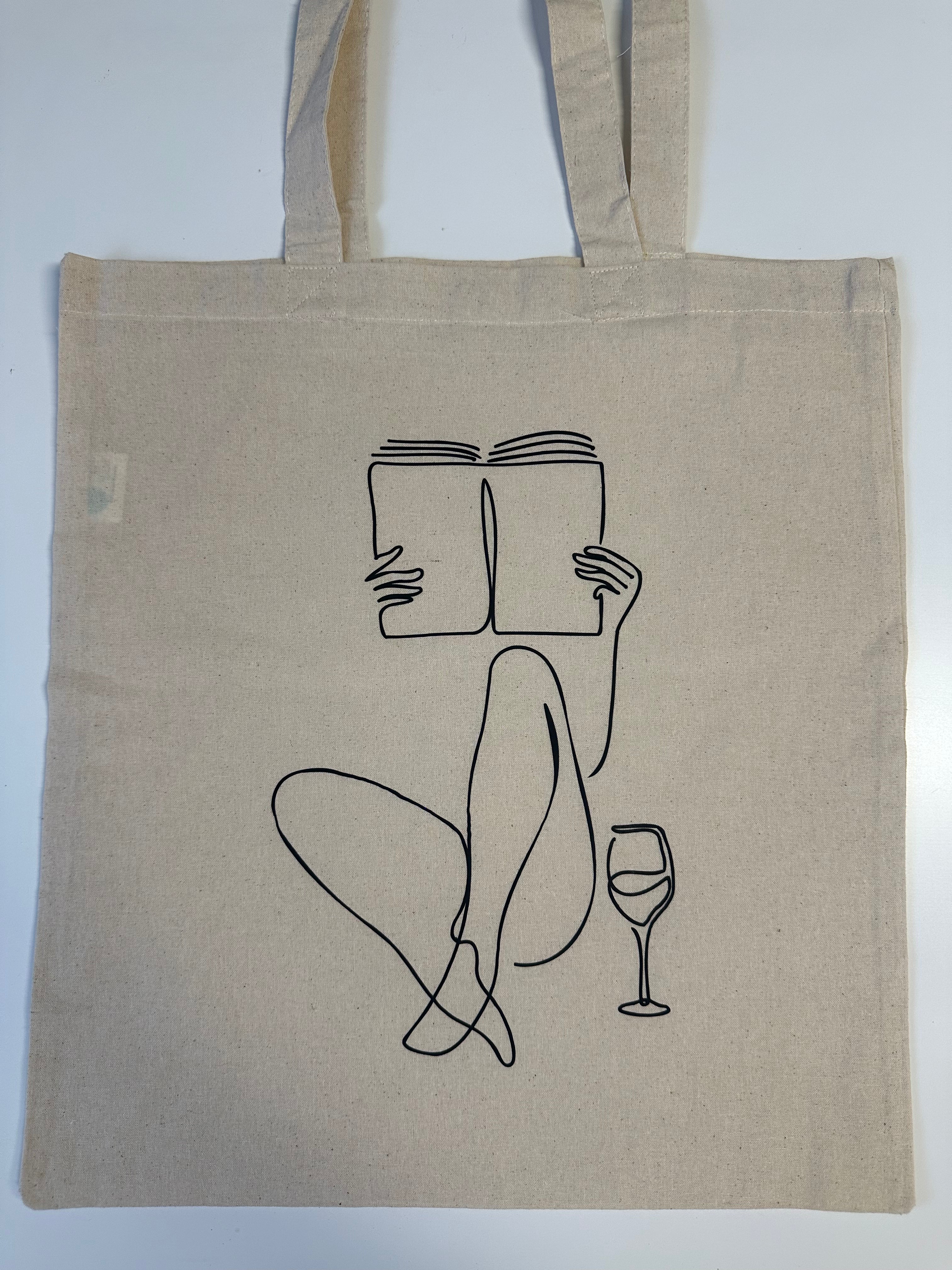 Jutebeutel „Book & Wine“