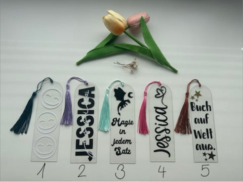 Lesezeichen mit Aufdruck