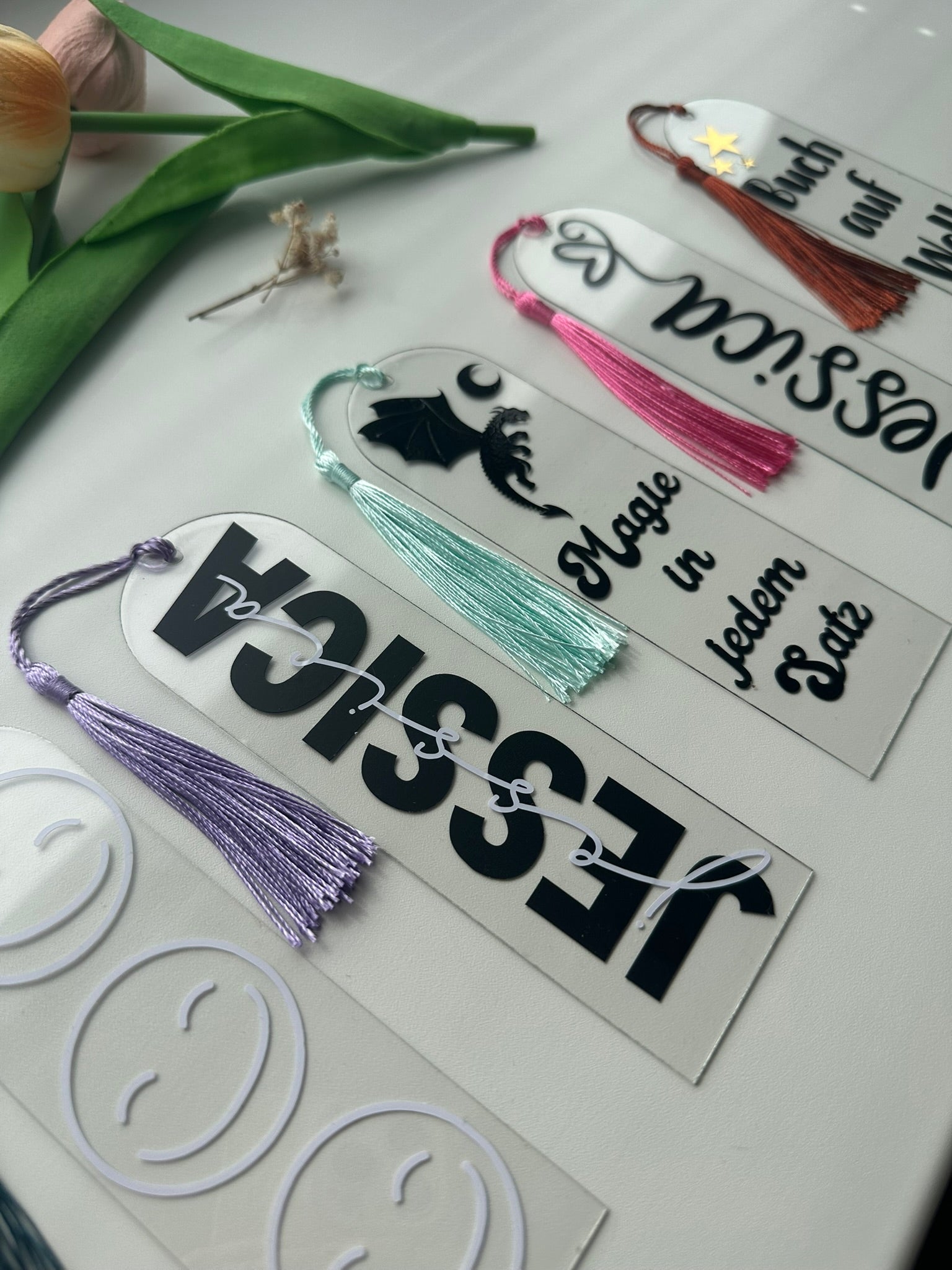 Lesezeichen mit Aufdruck